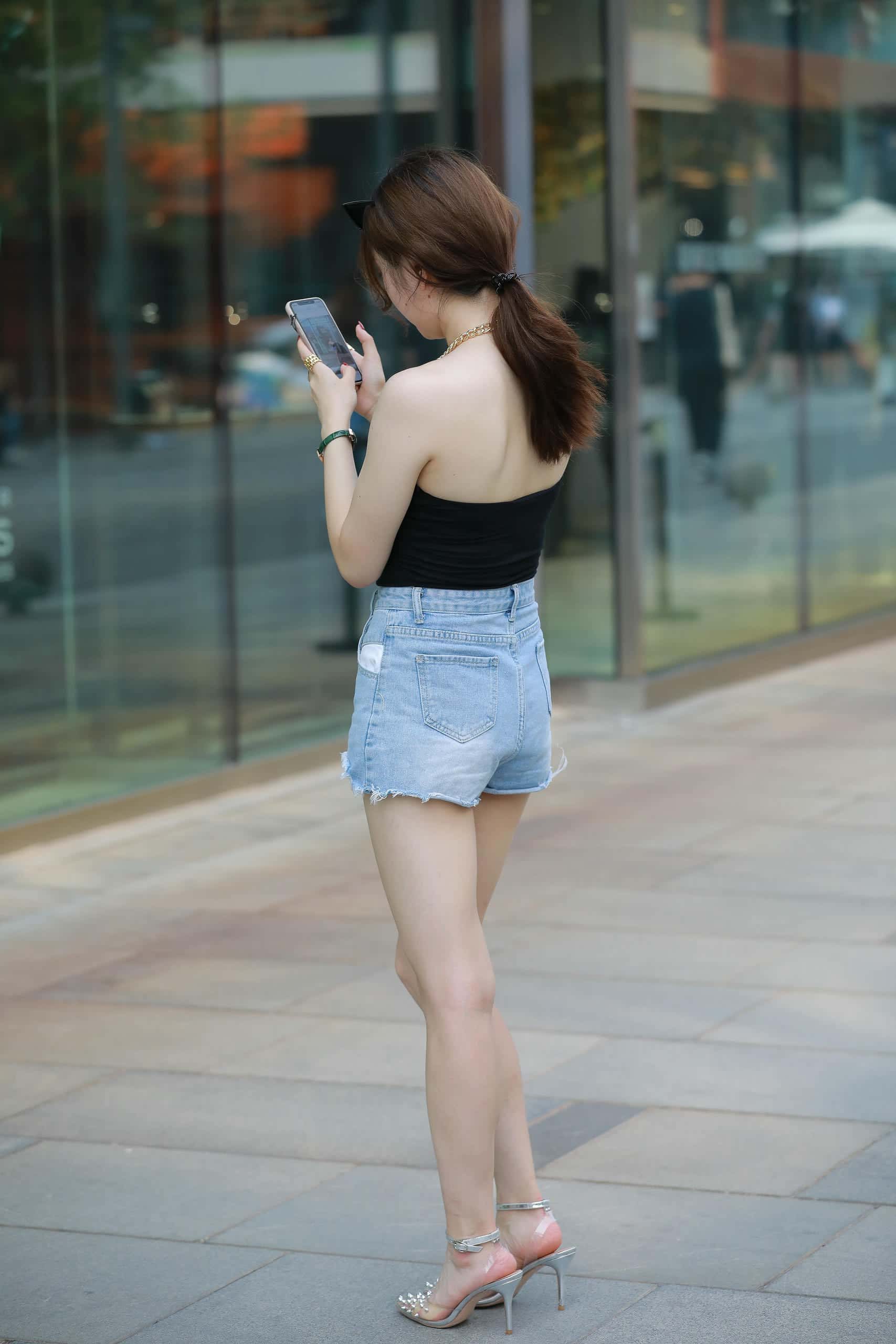 图片[3]-蓝色热裤白嫩香肩【169P】J4790-嘿图库