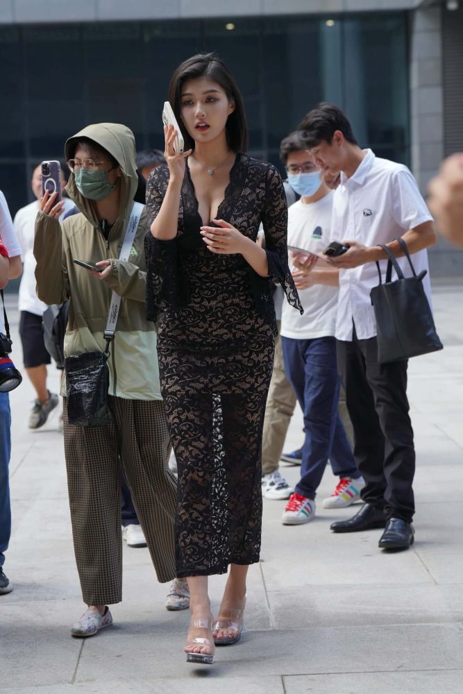 穿黑色透明长裙的姑娘【175P】J8257-嘿图库